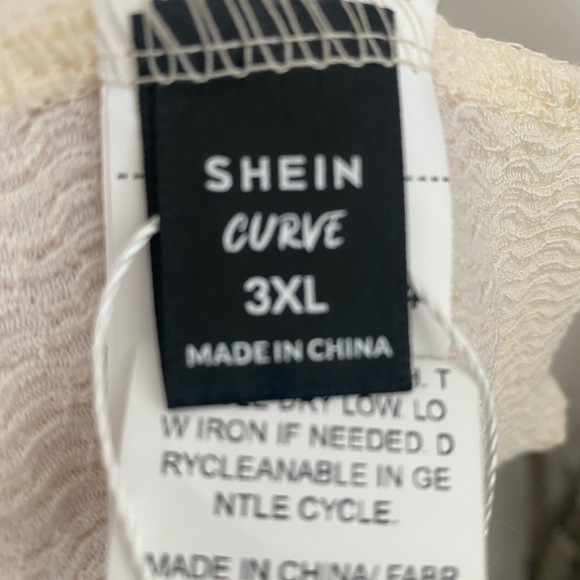 NWOT plus size Shein Curve summer top spaghetti straps cream festival bra 3 XL - Picture 6 of 8